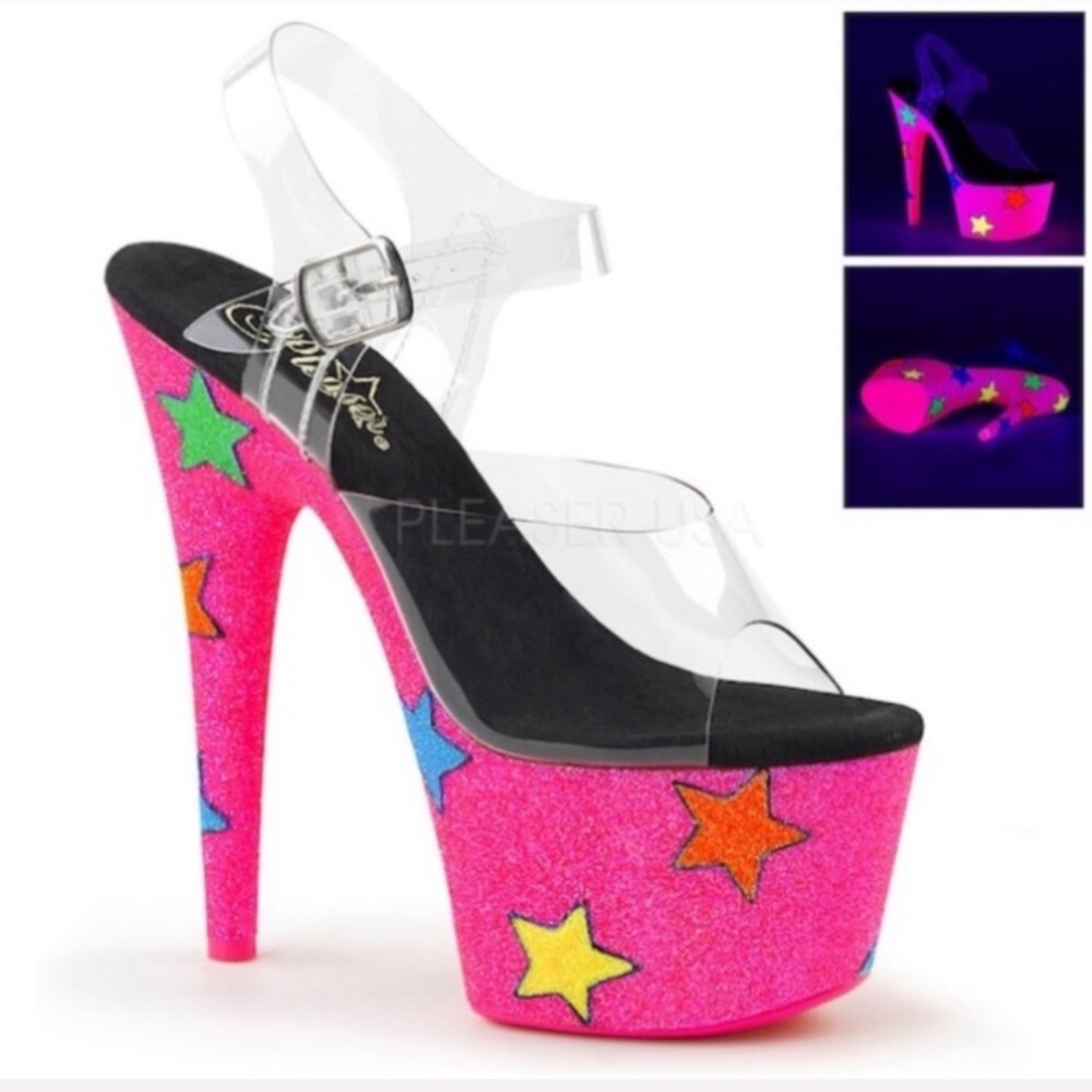 Pleaser UV reactive star Adore